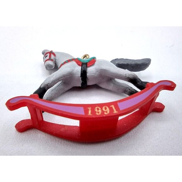 Rocking Horse Memories Ornament Hallmark Keepsake 1991 Vintage Christmas - Picture 2 of 10